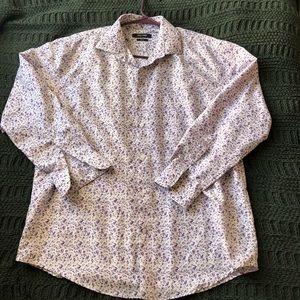 Purple floral button up shirt